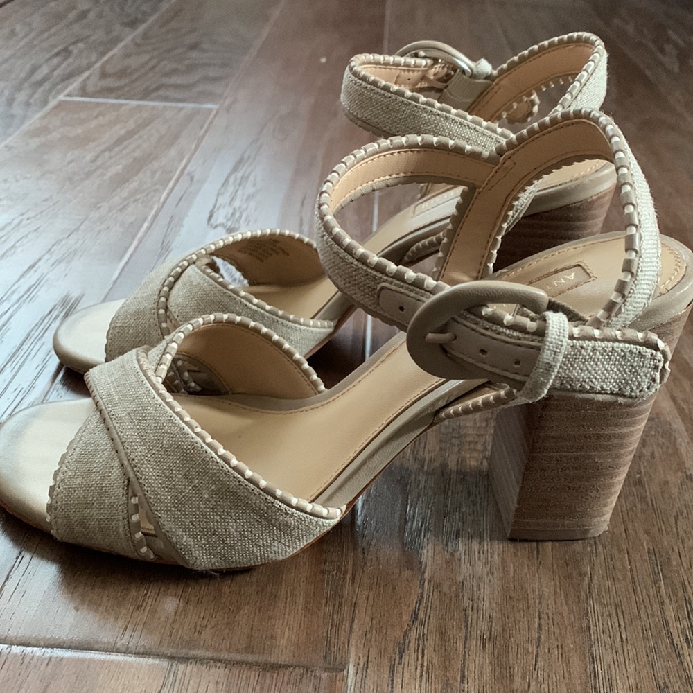 Antonio Melanie heeled sandals with white edging size 7.5
